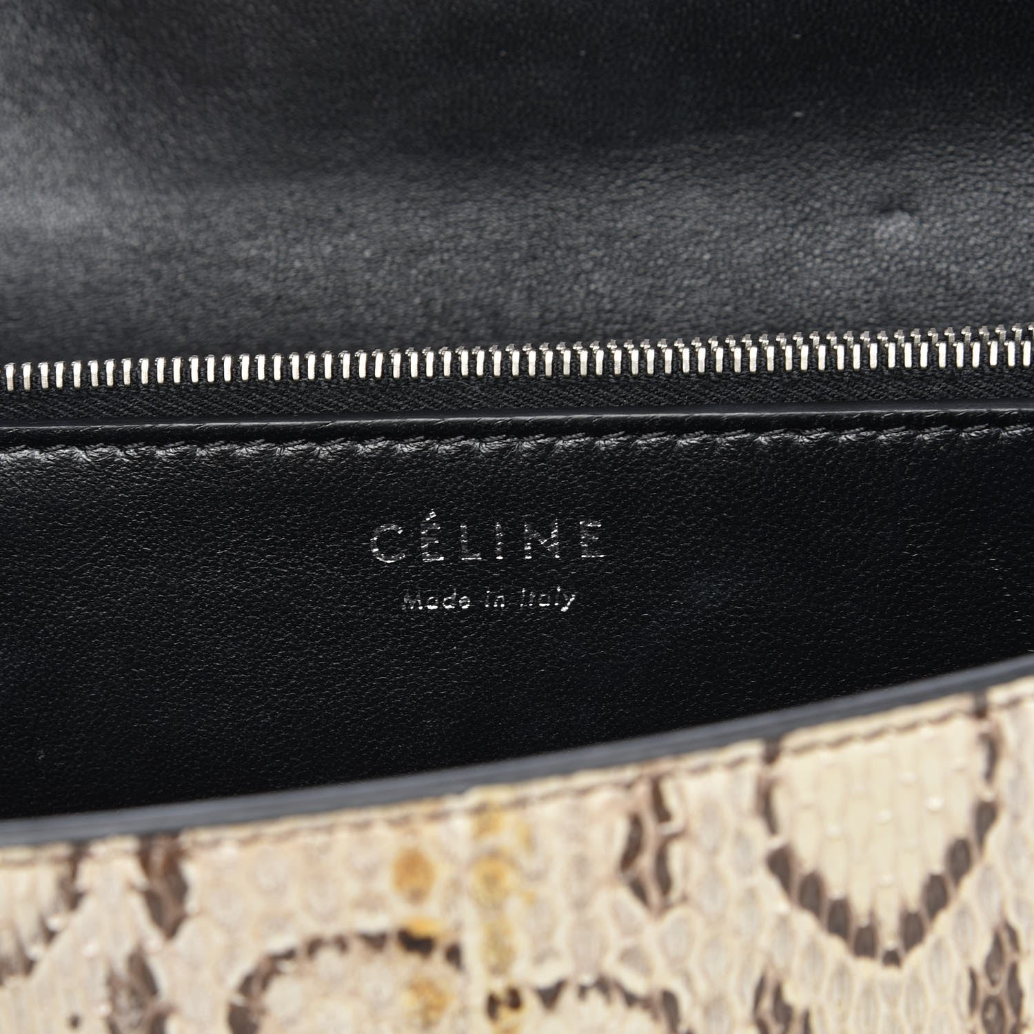Celine Python Suede Calfskin Diamond Clutch Black 6 of 7