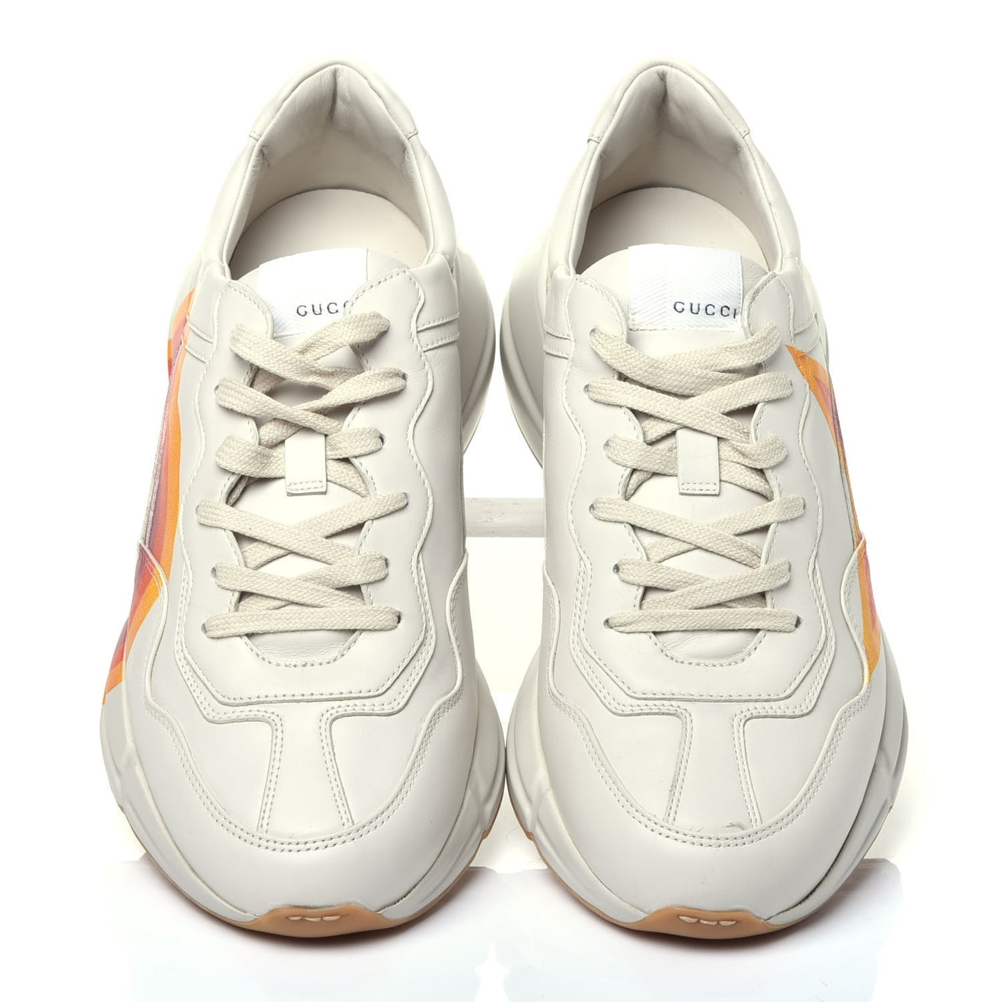 Calfskin Interlocking G Star Mens Rhyton Sneakers 9 Mystic White