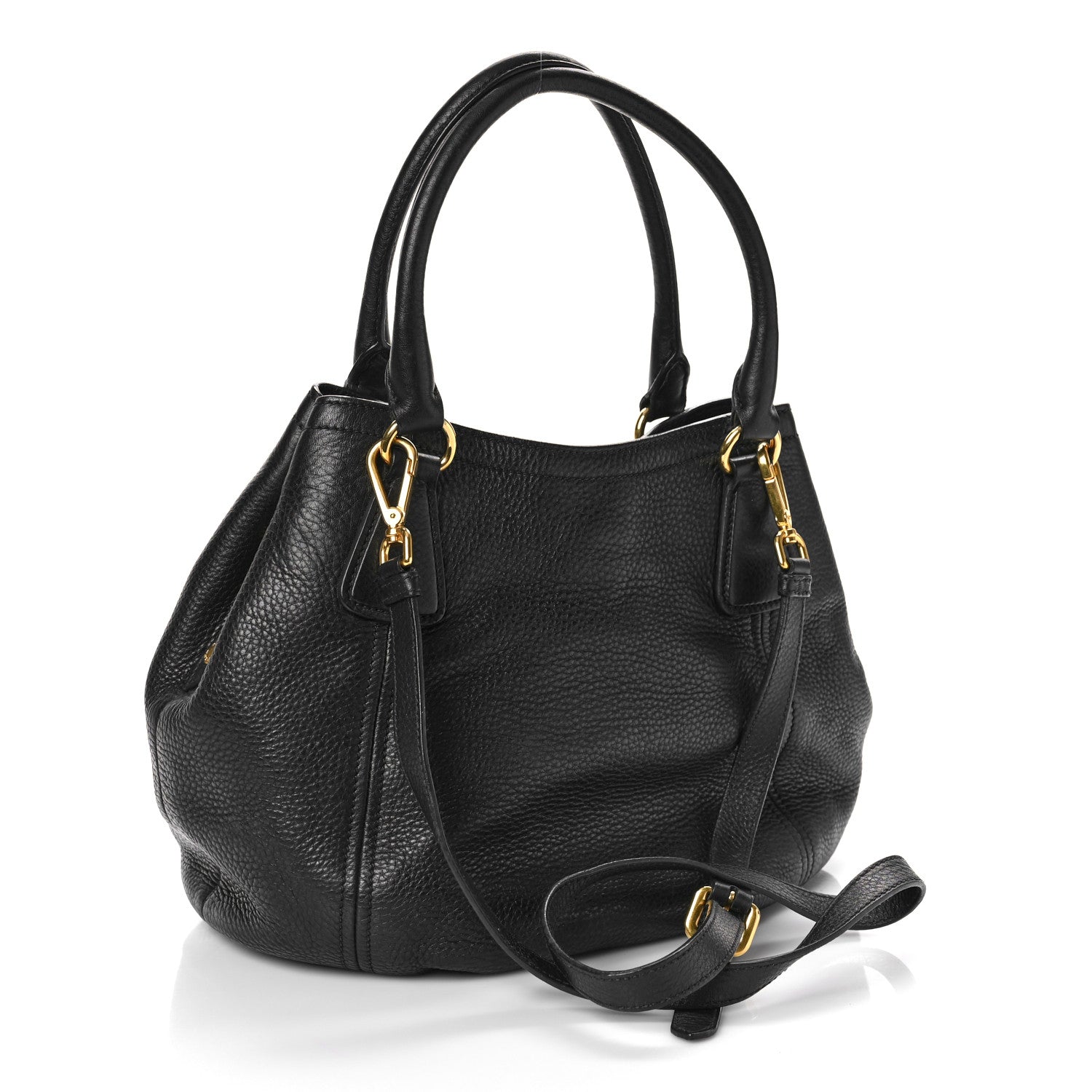 Prada Vitello Daino Tote Black 2 of 10