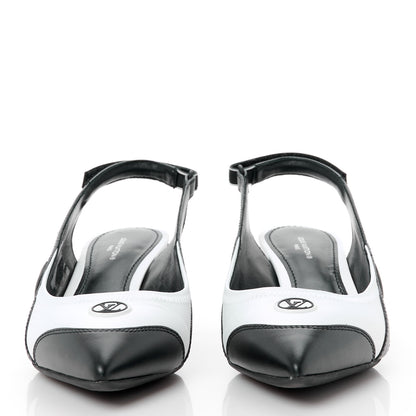 Louis Vuitton Calfskin Archlight Slingback Pumps 37 Black White 2 of 10
