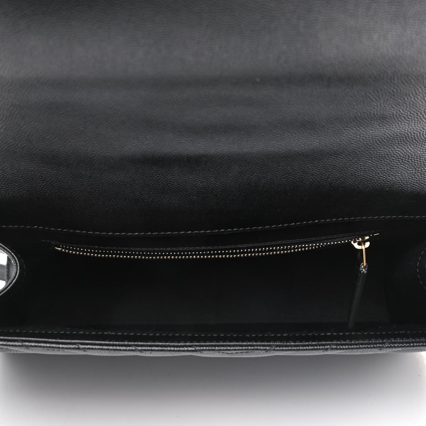 Grain De Poudre Matelasse Chevron Large Monogram Satchel Black