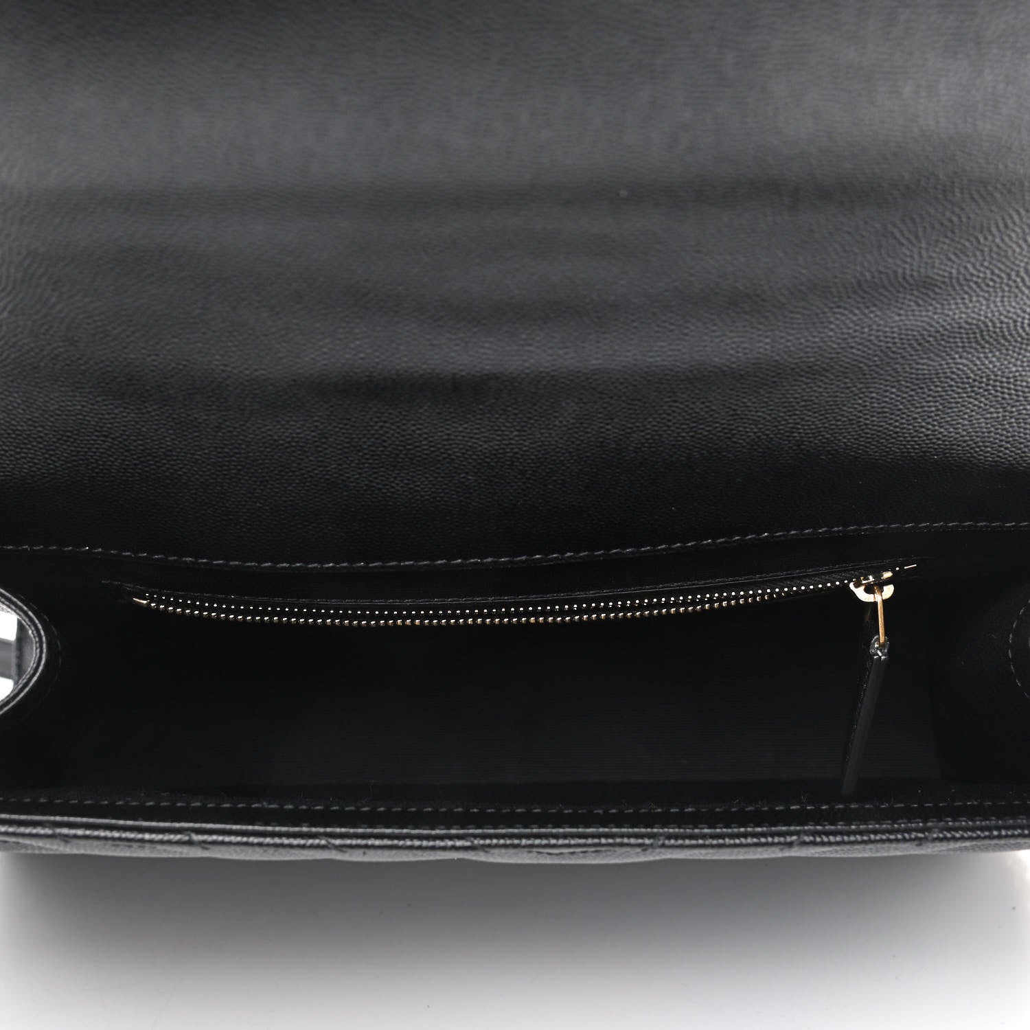Saint Laurent Grain De Poudre Matelasse Chevron Large Monogram Satchel Black 4 of 4