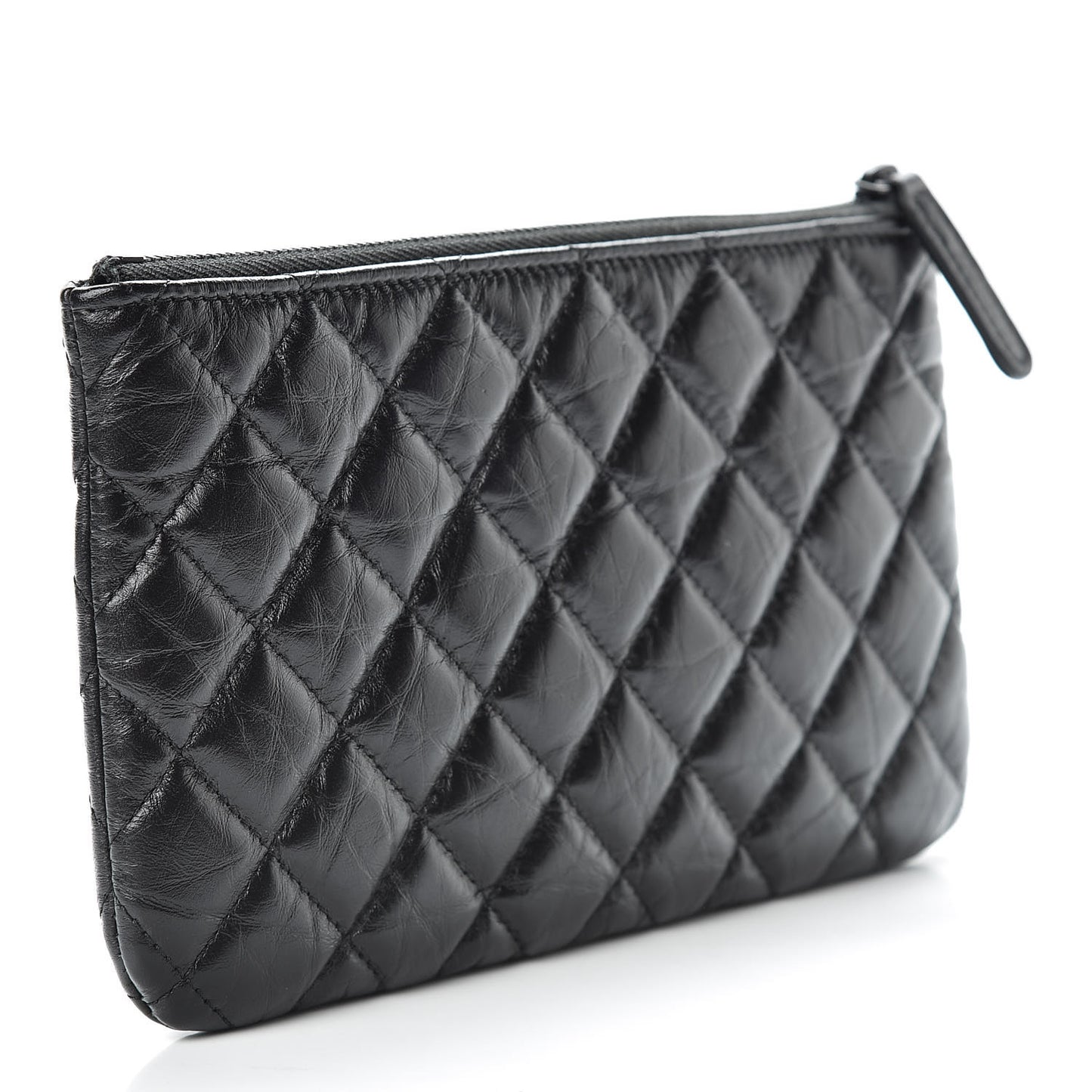 Aged Calfskin Quilted Medium Reissue Cosmetic Case So Black