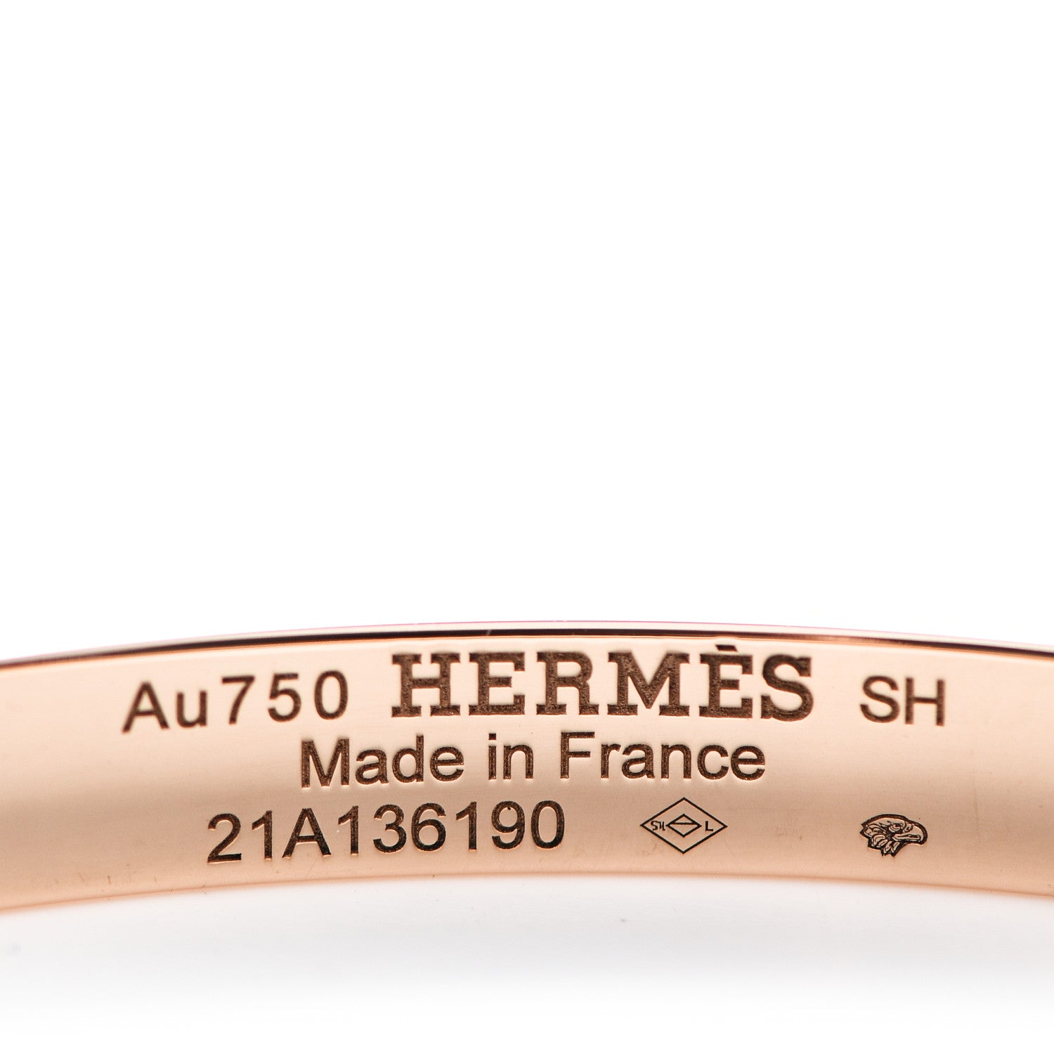 Hermes 18K Rose Gold Diamond PM H D'Ancre Bracelet SH 3 of 4