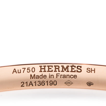 Hermes 18K Rose Gold Diamond PM H D'Ancre Bracelet SH 3 of 4
