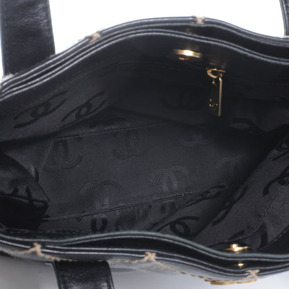 Chanel Calfskin Contrast Stitch Surpique Tote Black 8 of 8