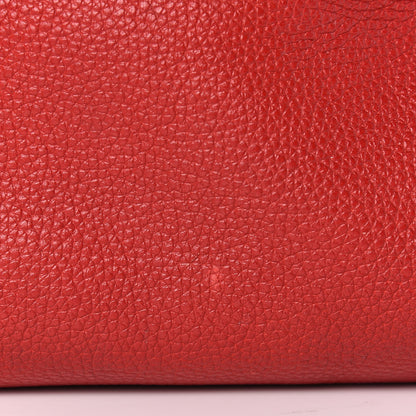 Alexander McQueen Pebbled Calfskin Small Skull Padlock Zip Around Tote Red 20 of 22