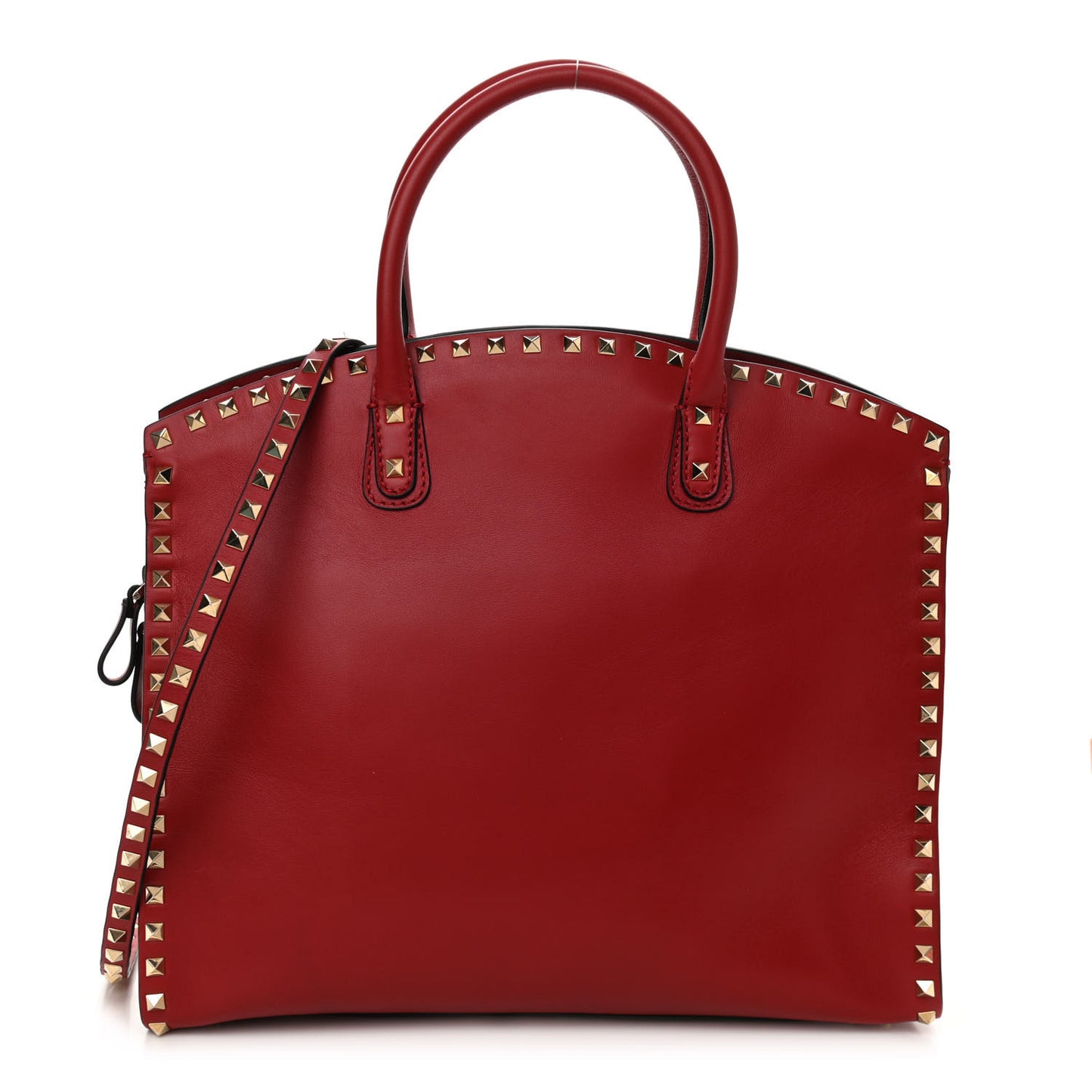 Vitello Rockstud Dome Shopper Rosso Valentino