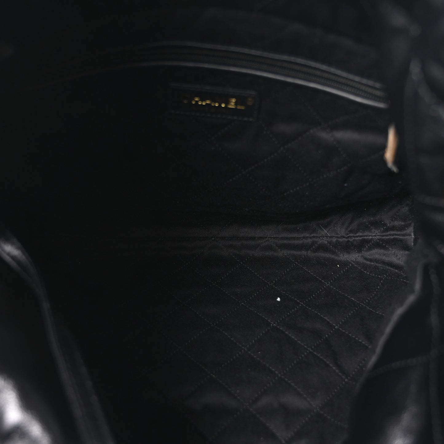 Shiny Calfskin Quilted Small Chanel 22 Black