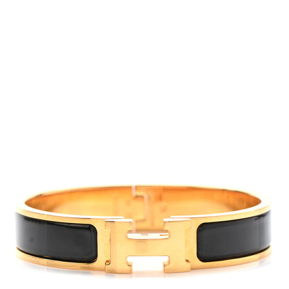 Hermes Enamel Narrow Clic Clac H Bracelet PM Black 1 of 6