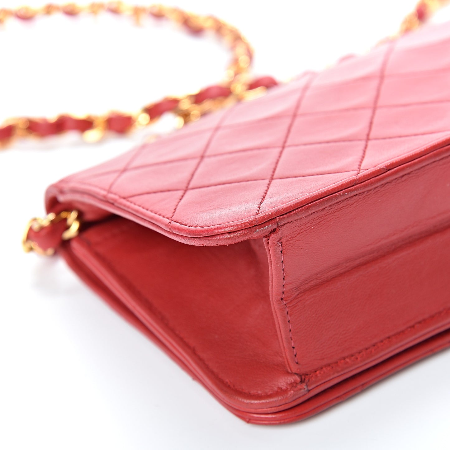 Lambskin Quilted Mini Flap Red
