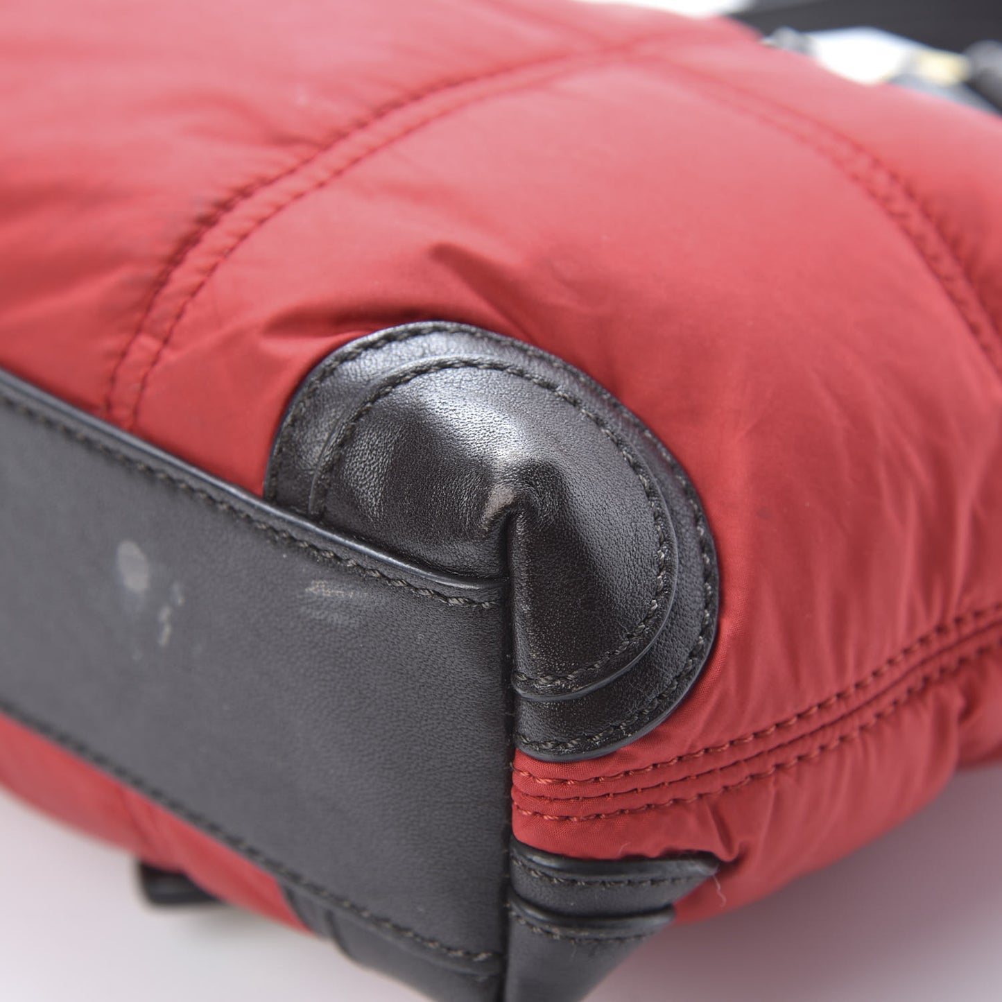Nylon Quilted Tote Red