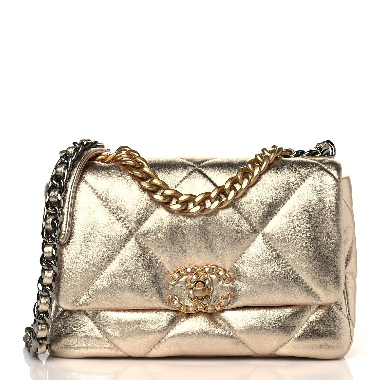 Chanel Metallic Lambskin Quilted Medium Chanel 19 Flap Gold 1 of 11