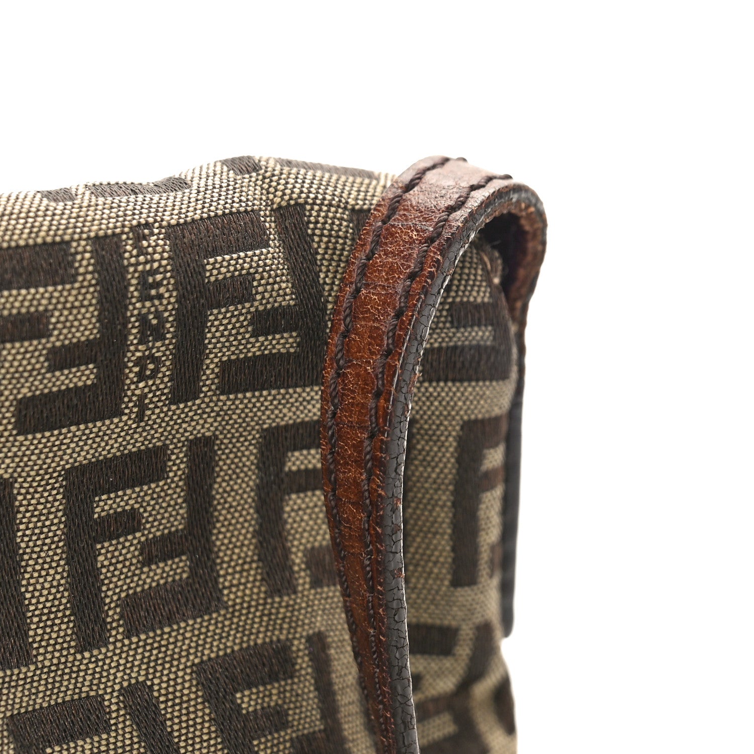 Fendi Zucchino Vitello Tube Messenger Bag Mogano Panna Bruciato 9 of 10