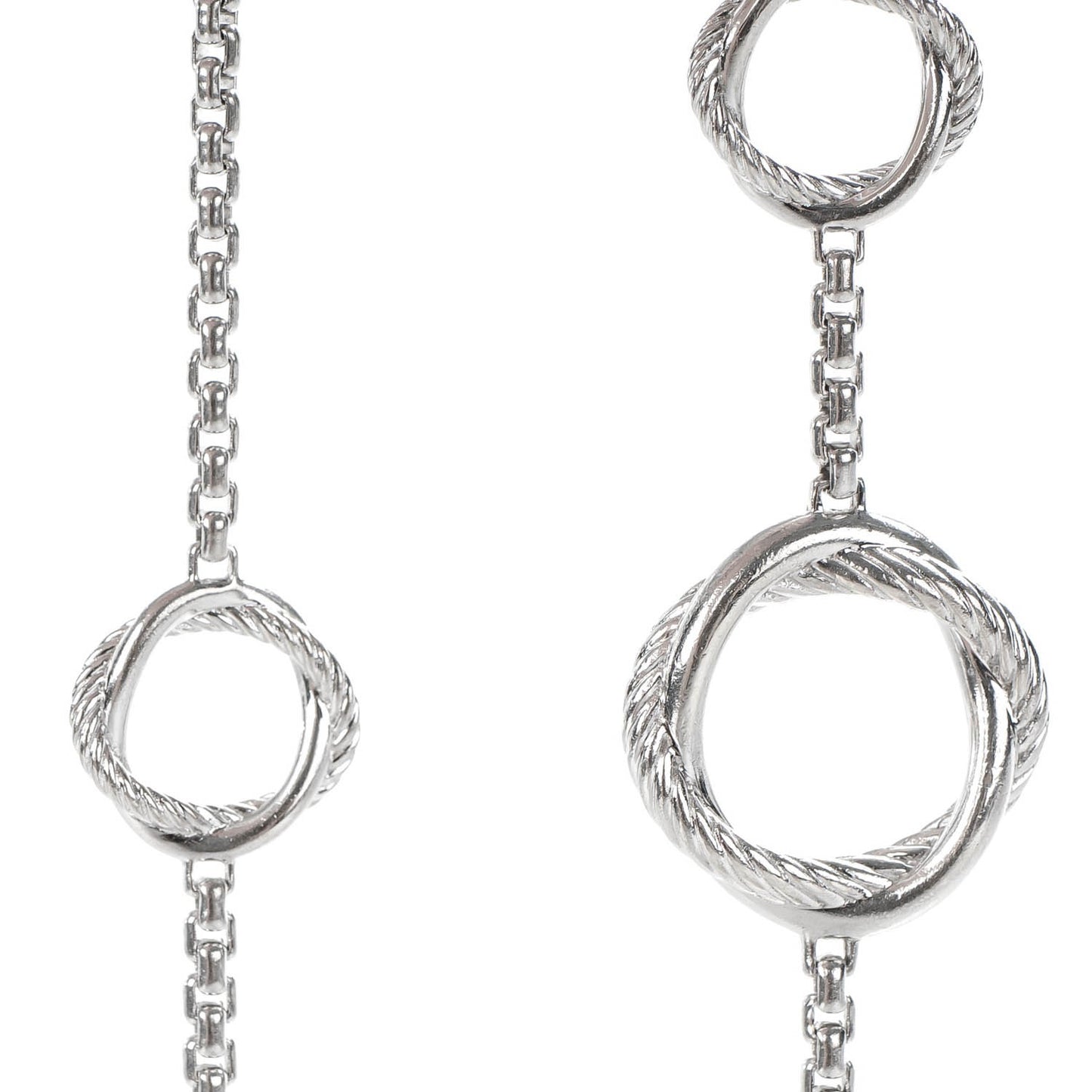 Sterling silver Pave Diamond 14mm Infinity Station Necklace