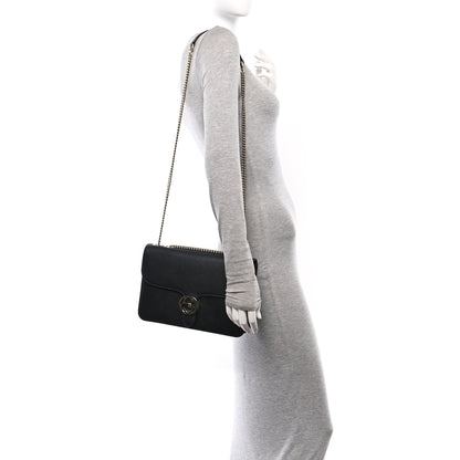 Gucci Dollar Calfskin Interlocking G Shoulder Bag Black 2 of 10