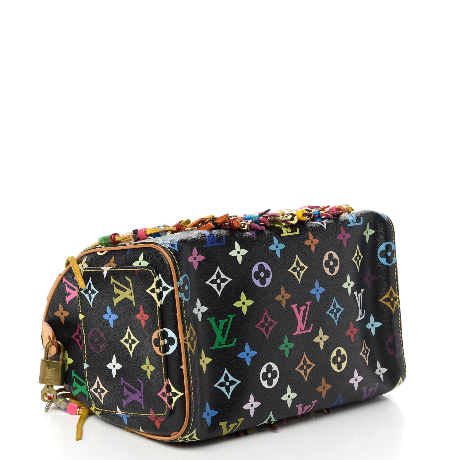 Louis Vuitton Monogram Multicolor Fringe Speedy 25 Black 4 of 10
