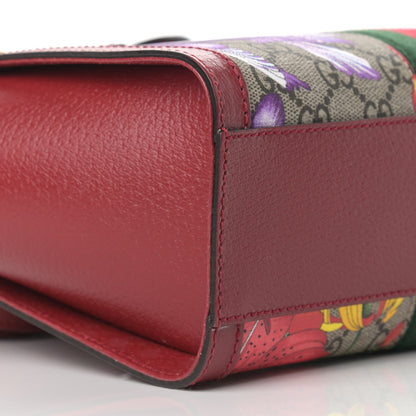 Gucci GG Supreme Monogram Flora Web Small Ophidia Tote Bag Red 8 of 9