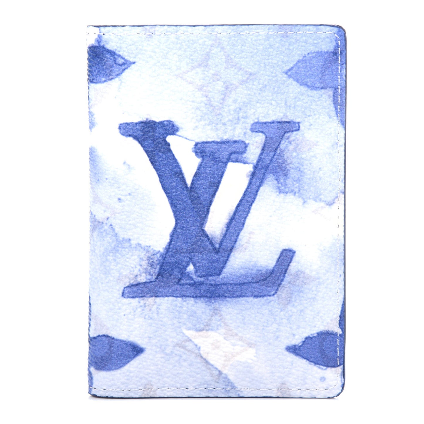 Monogram Watercolor Pocket Organizer Blue