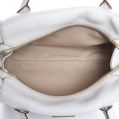 Prada Vitello Daino Medium Top Handle Bag White 5 of 9