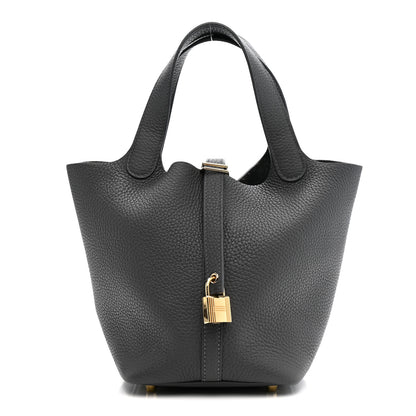 Hermes Taurillon Maurice Picotin Lock 18 PM Gris Misty 1 of 11