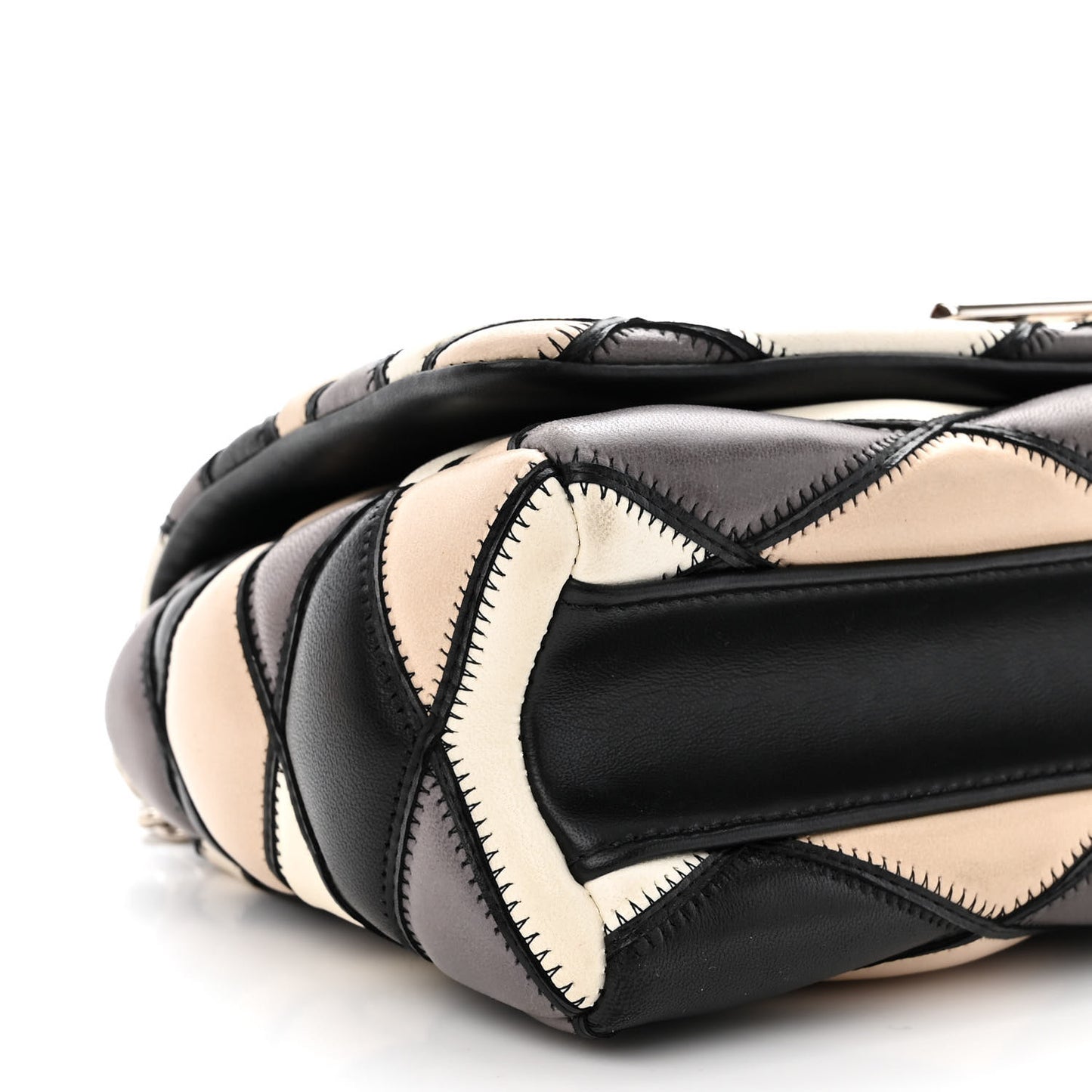Lambskin Malletage GO-14 PM Beige Black