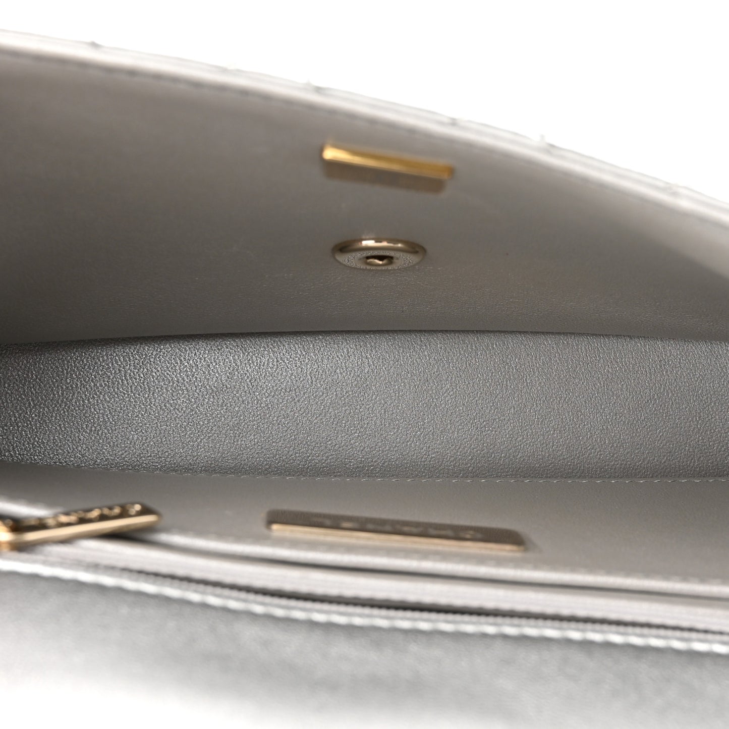 Mirror Calfskin Metallic Calfskin Medium Hollywood Boulevard Flap With Star Coin Purse Silvery