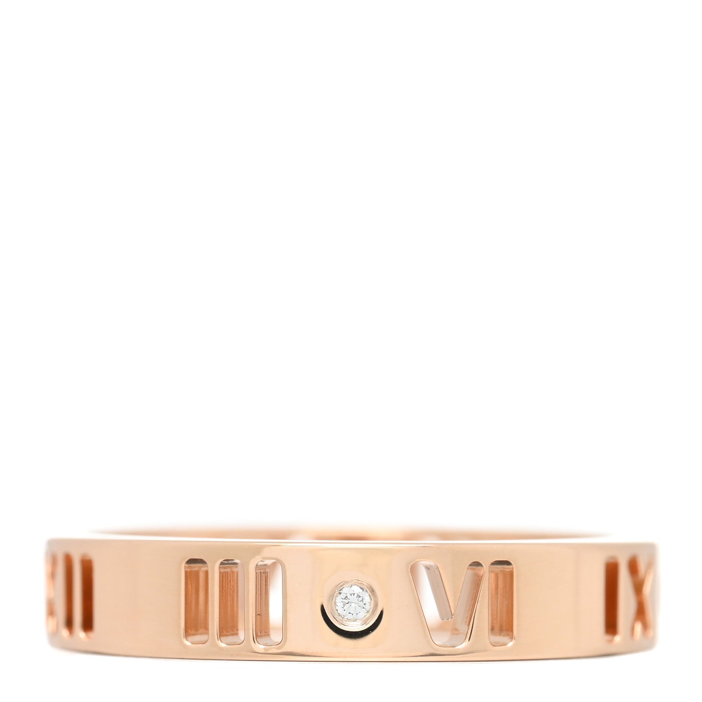 18K Rose Gold Diamond Atlas Pierced Ring 50 5.25