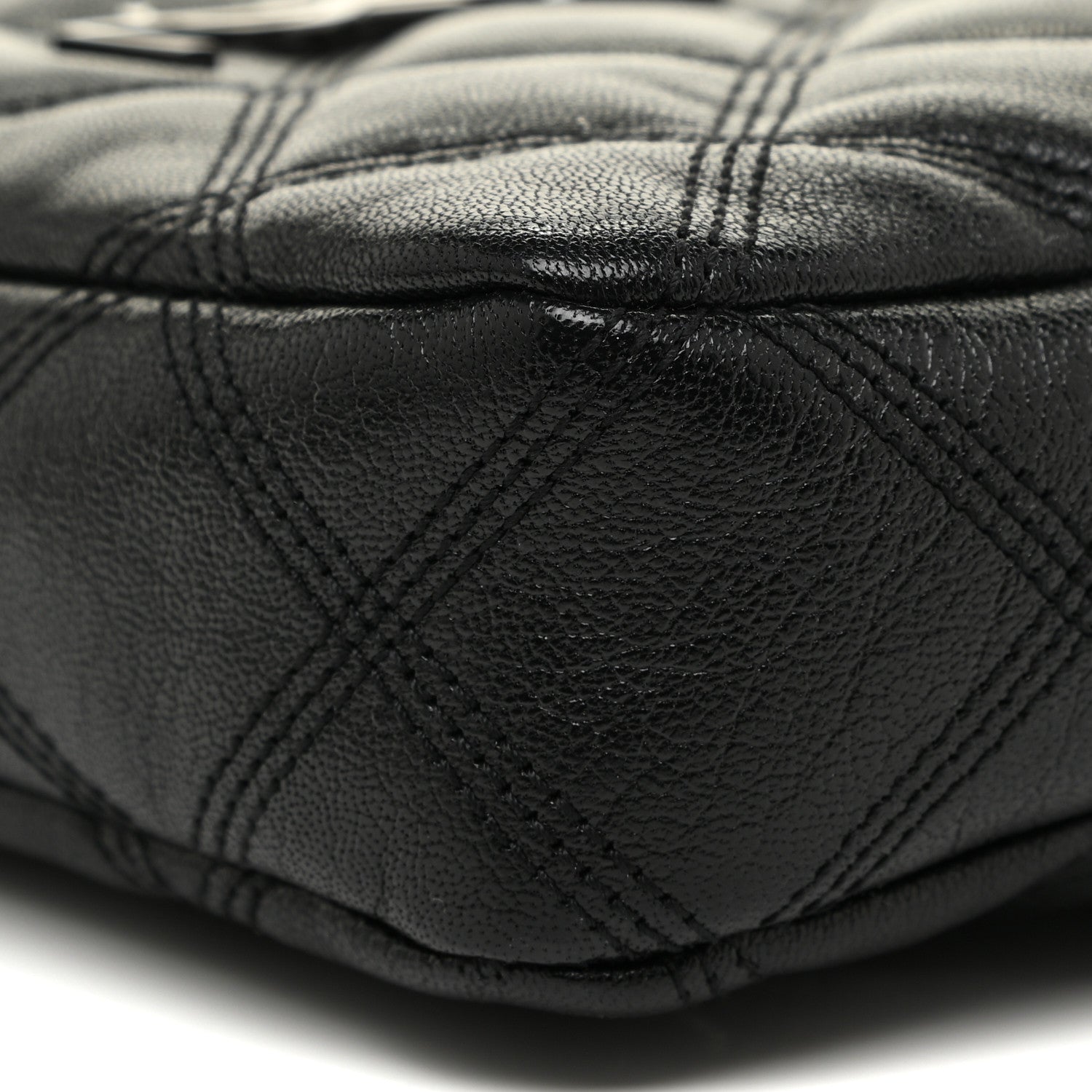 Saint Laurent Grained Lambskin Quilted Mini Becky Double Zip Bag Black 10 of 11