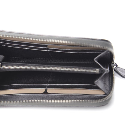Bottega Veneta Metallic Grosgrain Intrecciato Zip Around Wallet Dark Silver 4 of 6