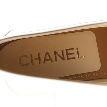 Chanel Calfskin Camellia CC Loafers 39.5 Ivory 9 of 11