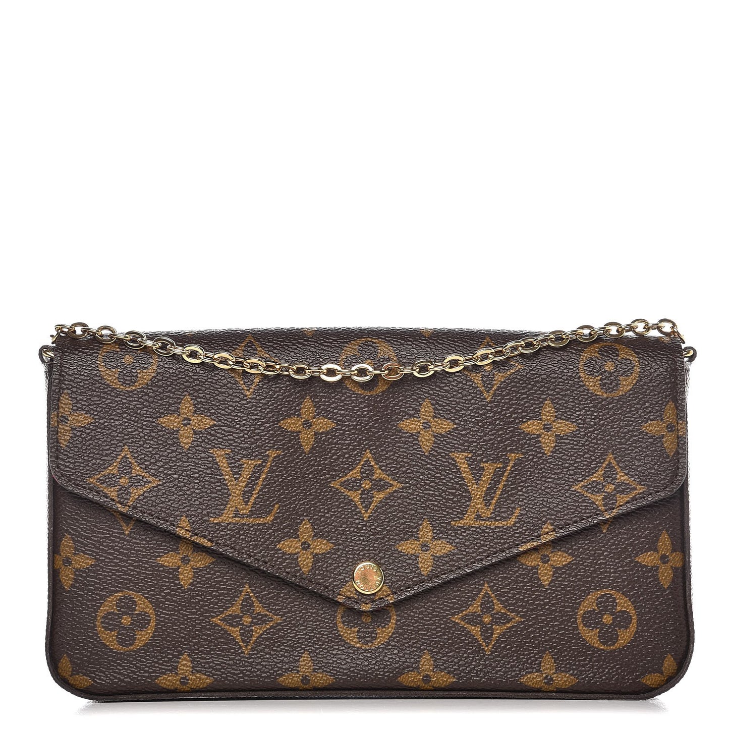 Monogram Pochette Felicie Chain Wallet Fuchsia