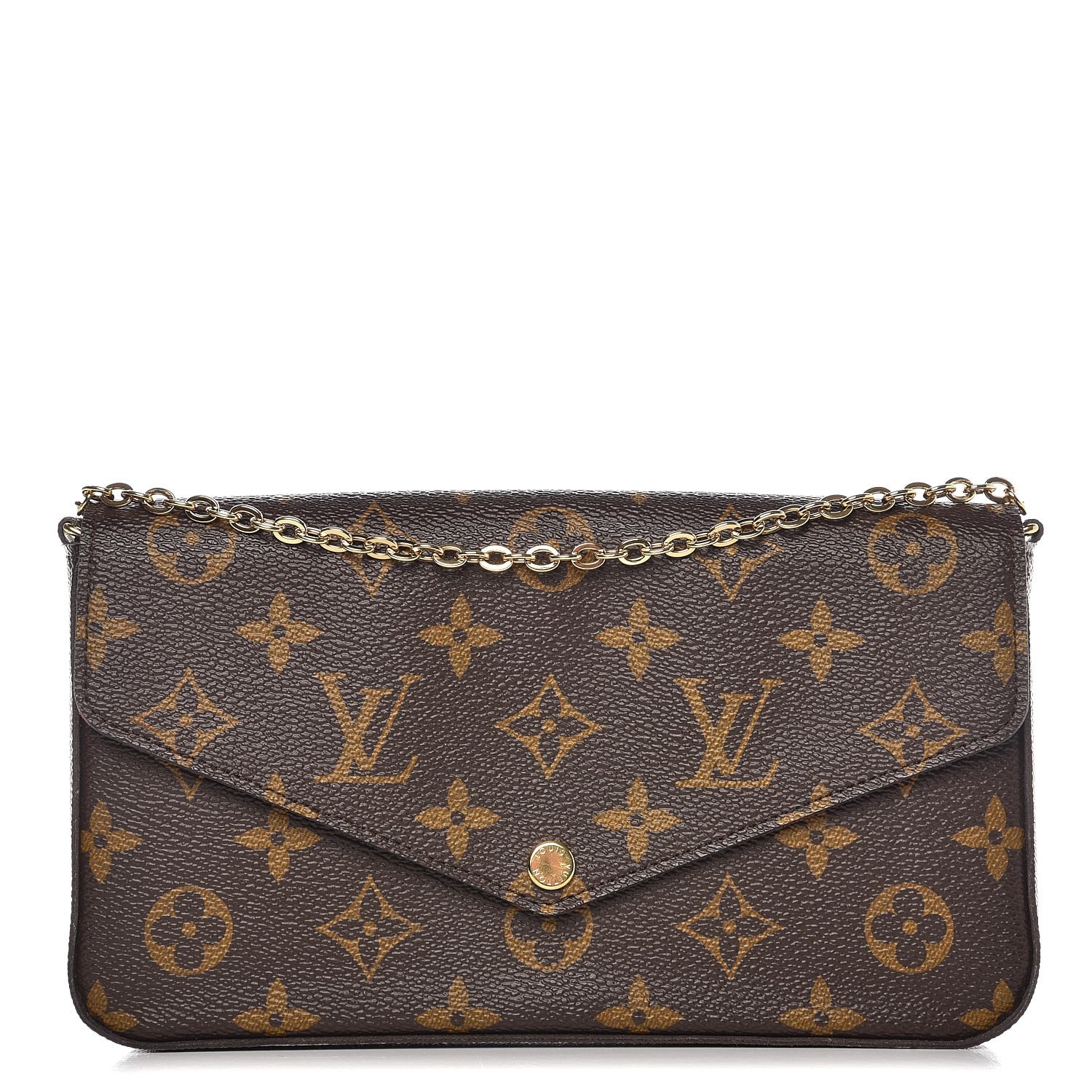 Louis Vuitton Monogram Pochette Felicie Chain Wallet Fuchsia 1 of 8