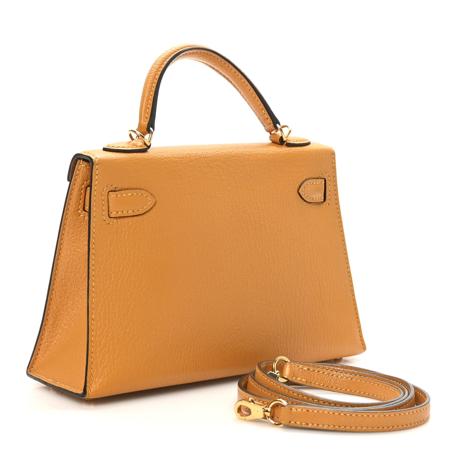 Hermes Chevre Chamkila Mini Kelly Sellier 20 Jaune D'or 3 of 10