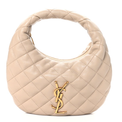 Saint Laurent Lambskin Quilted Icarino Bag Dark Beige 1 of 10