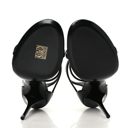 Saint Laurent Patent Cassandra 100 Sandals 38 Black 5 of 7