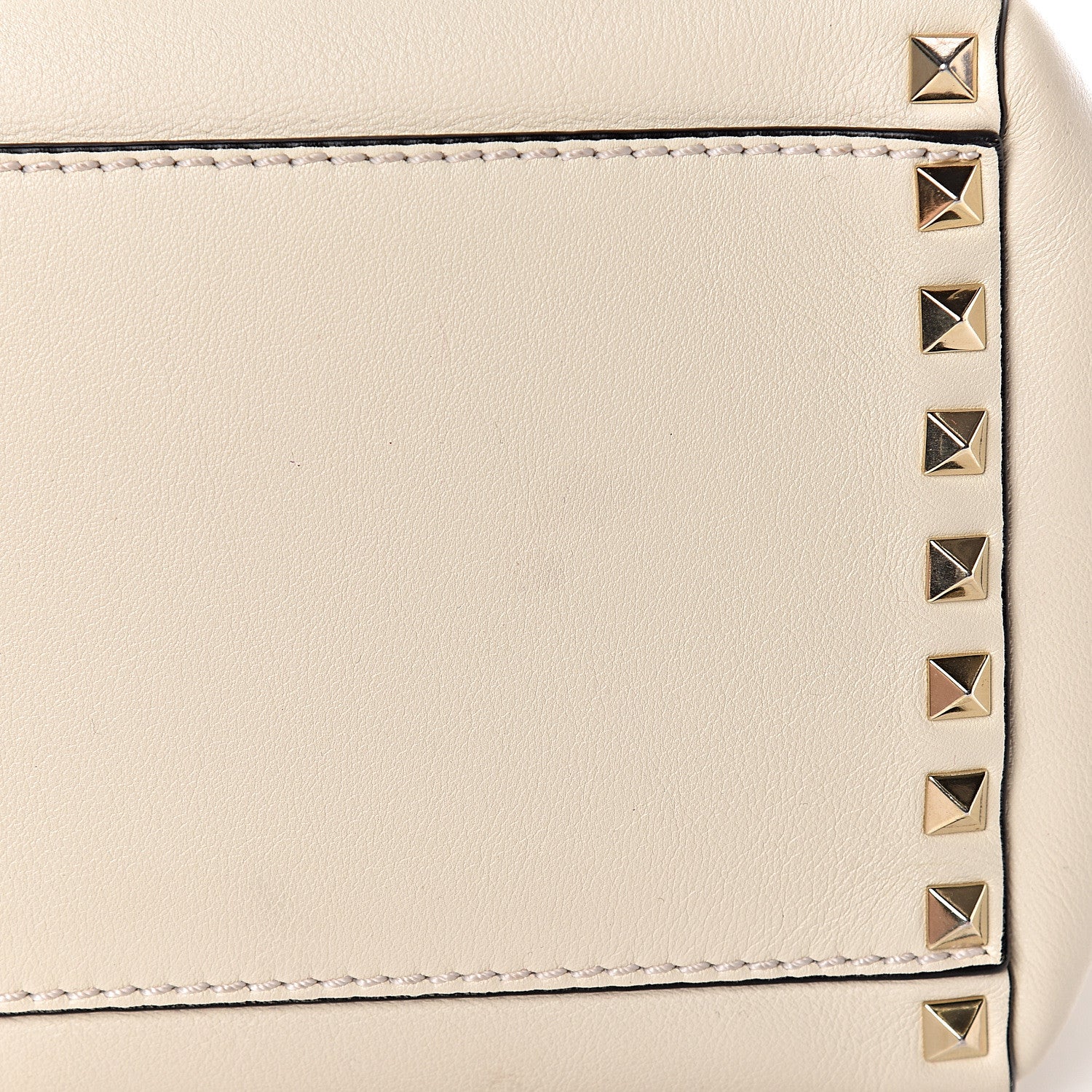 Valentino Garavani Vitello Rockstud Double Handle Tote Ivory 12 of 13