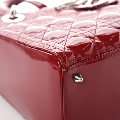 Christian Dior Patent Cannage Medium Lady Dior Red 8 of 16