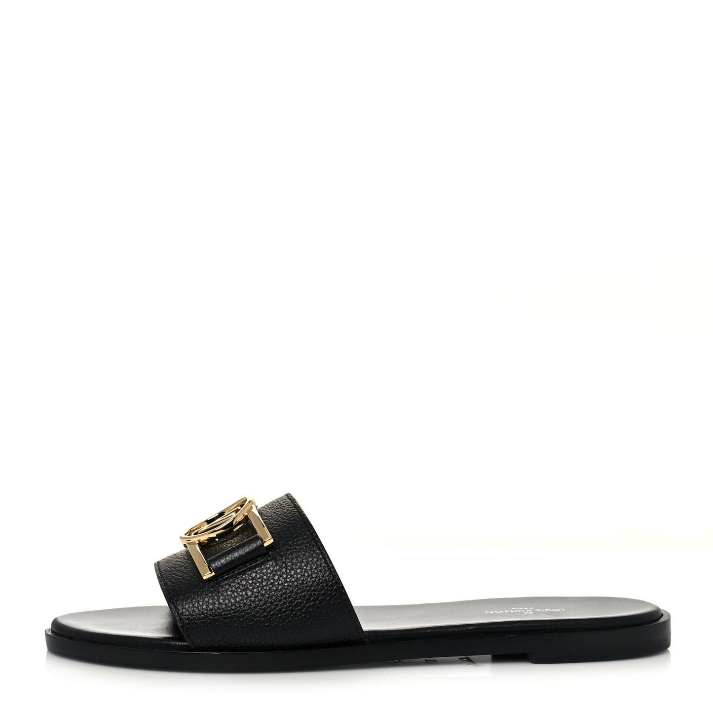 Calfskin Lock It Flat Mule 37 Black