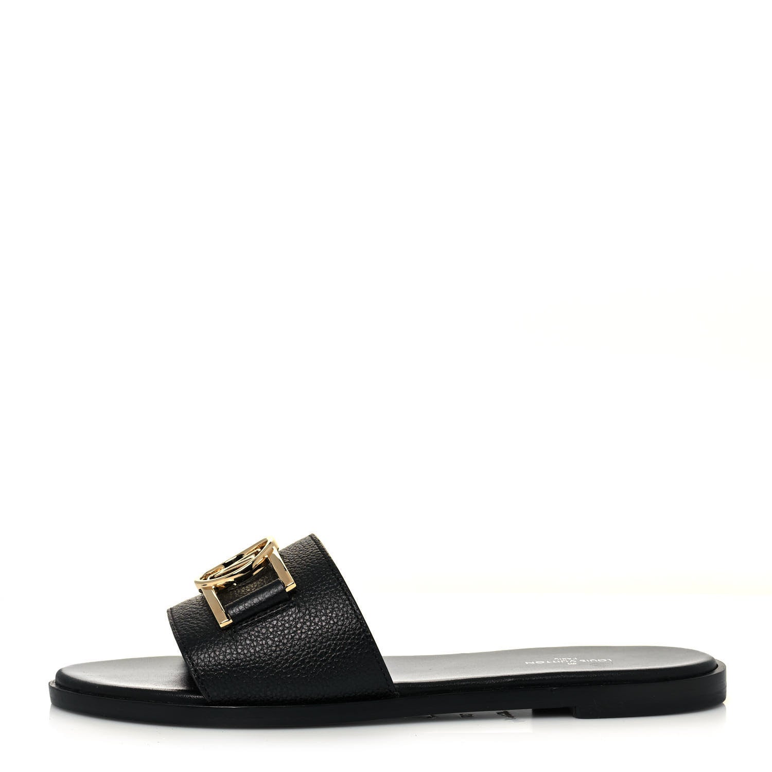 Louis Vuitton Calfskin Lock It Flat Mule 37 Black 1 of 8