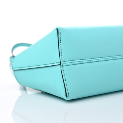 Fendi Vitello King Plexiglass Logo Embossed Mini By The Way Top Handle Boston Bag Spring Turquoise 9 of 10