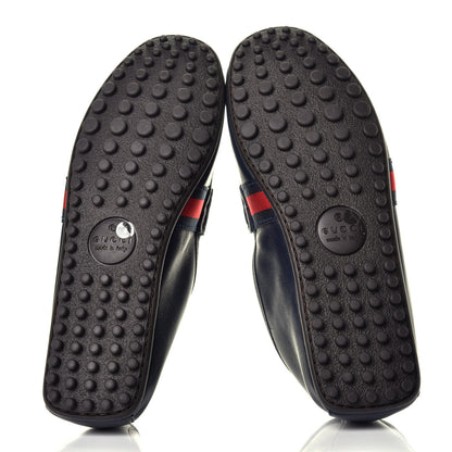Gucci Nappa Web Mens Kanye Driver Loafers 8 Blue 5 of 8