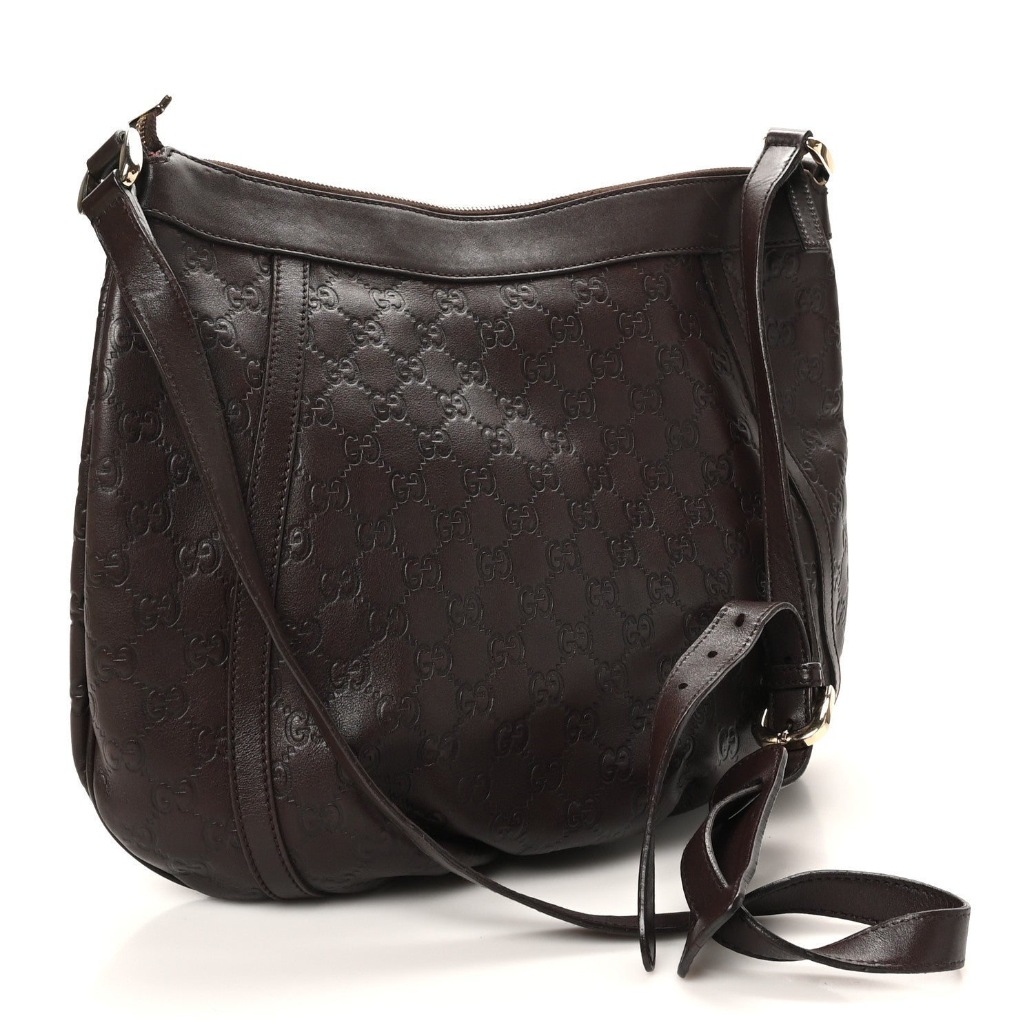 Gucci Guccissima Large D Ring Messenger Dark Brown 3 of 10
