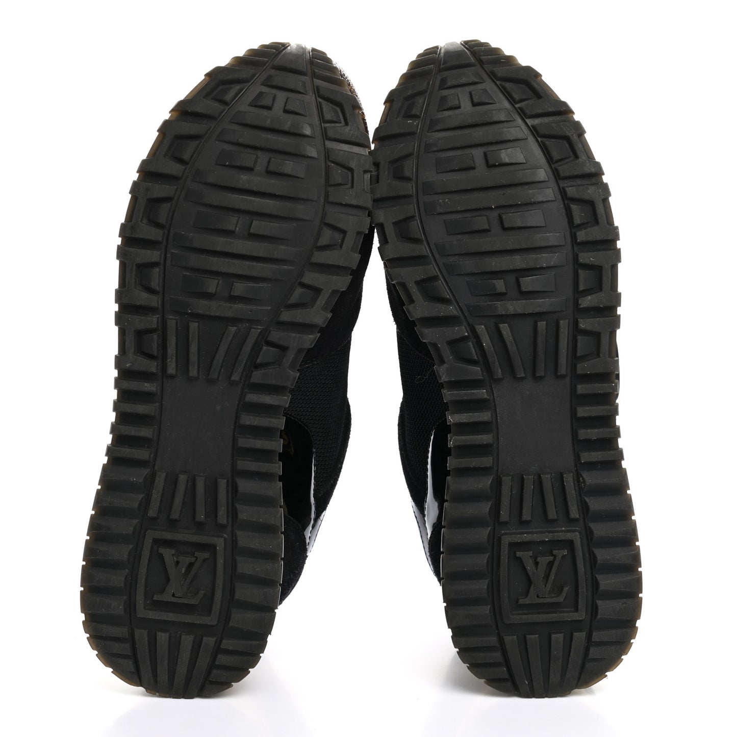 Suede Monogram Run Away Sneakers 36 Black