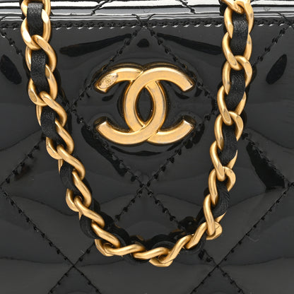 Chanel Patent Quilted Mini Pick Me Up Vanity Case Black 8 of 10