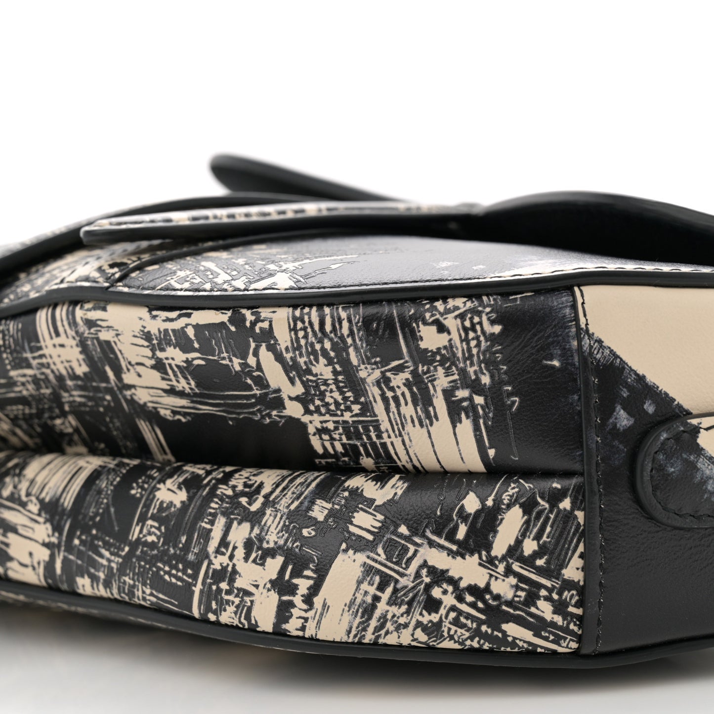 Calfskin New York Saddle Bag With Strap Black Multicolor