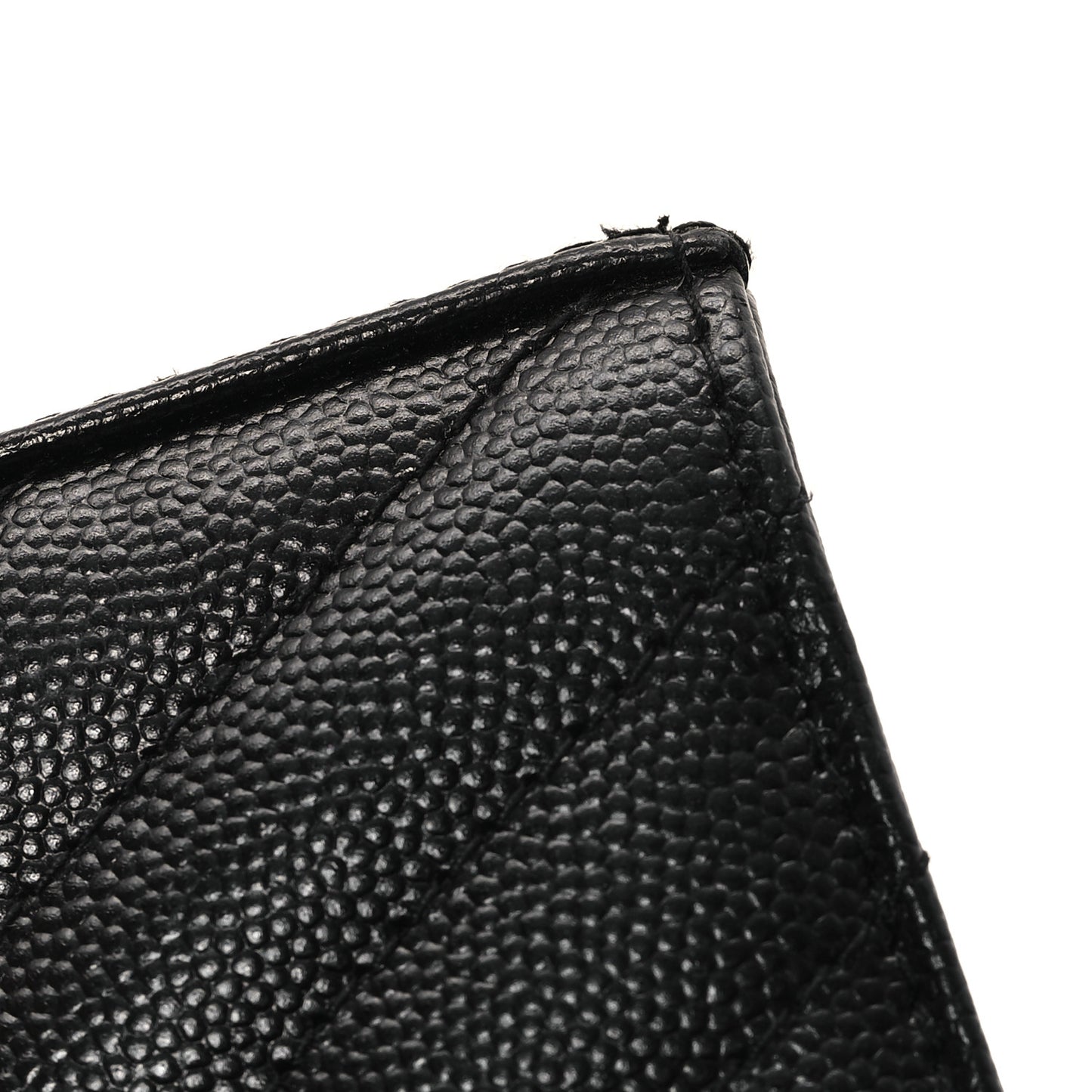 Grain De Poudre Matelasse Chevron Monogram Chain Wallet Black