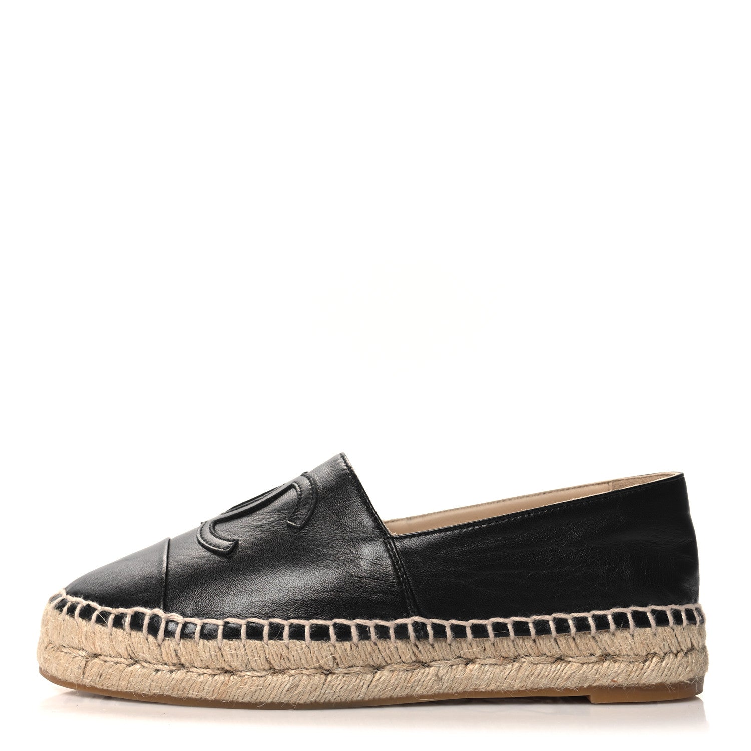 Chanel Lambskin CC Espadrilles 36 Black 1 of 9