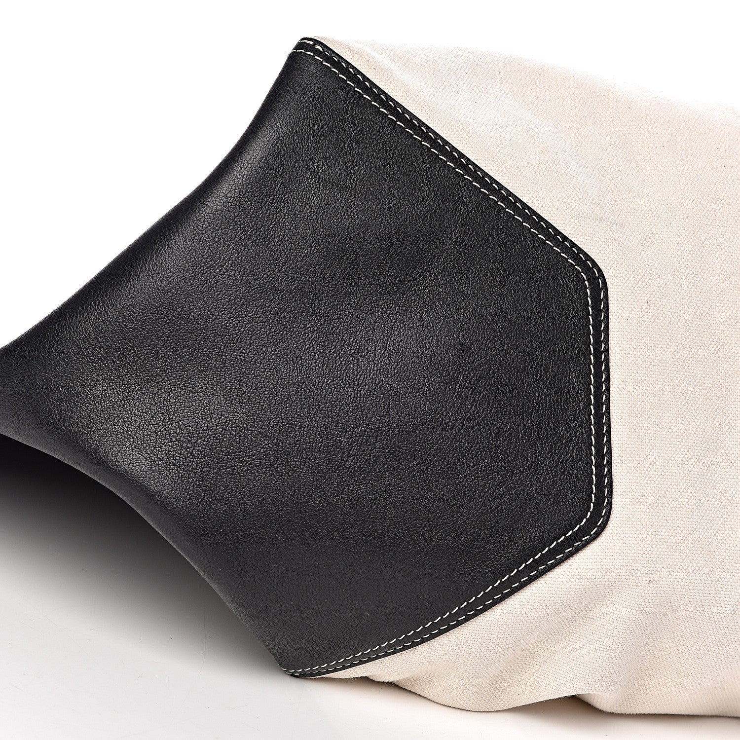 Celine Canvas Smooth Calfskin Frame Tote Black White 7 of 18