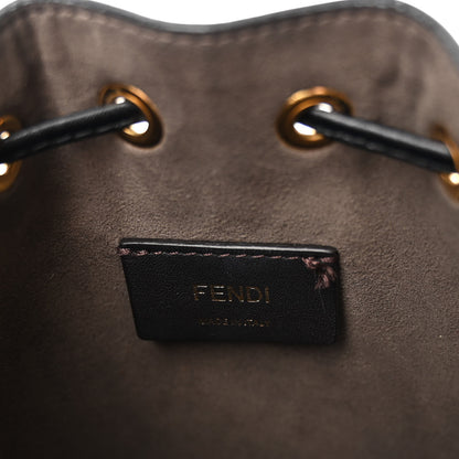 Fendi Vitello Liberty F is Fendi Bi-Color FF 1974 Embossed Mini Mon Tresor Bucket Bag Maya Black 6 of 10